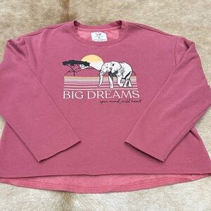 Ivory Ella Sweatshirt Big Dreams Pink Elephant Shirt